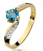 Pierścionek Bonore Crystal Monterotondoze złota próby 585 z topazem 0,5 ct