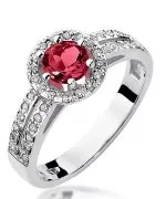 Pierścionek Bonore Midnight Perinaldoz białego złota próby 585 z rubinem 0,6 ct