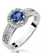 Pierścionek Bonore Crystal Gazzanigaz białego złota próby 585 z szafirem 0,5 ct