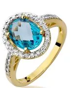 Pierścionek Bonore Crystal Fiano Romanoze złota próby 585 z topazem 1,7 ct