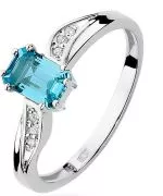 Pierścionek Bonore Crystal Cavacurtaz białego złota próby 585 z topazem 0,65 ct