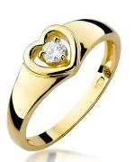 Pierścionek Bonore Love Diano D'Albaze złota próby 585 z diamentem 0,1 ct
