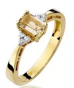 Pierścionek Bonore Simple Vezzi Portioze złota próby 585 z cytrynem 0,6 ct