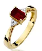 Pierścionek Bonore Simple Lacchiarellaze złota próby 585 z granatem 0,7 ct