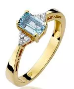 Pierścionek Bonore Midnight Leonessaze złota próby 585 z topazem 0,6 ct