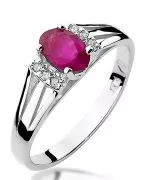 Pierścionek Bonore Midnight Sordevoloz białego złota próby 585 z rubinem 0,6 ct