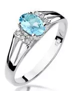 Pierścionek Bonore Crystal Cicognoloz białego złota próby 585 z topazem 0,5 ct