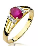 Pierścionek Bonore Basic Capergnanicaze złota próby 585 z rubinem 0,6 ct