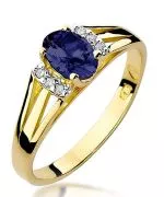 Pierścionek Bonore Crystal Tarvisioze złota próby 585 z szafirem 0,7 ct