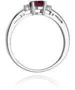 Pierścionek Bonore Midnight Belgiratez białego złota próby 585 z rubinem 0,6 ct