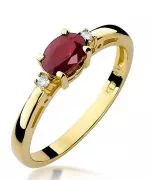Pierścionek Bonore Simple Casteldidoneze złota próby 585 z rubinem 0,6 ct