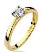 Pierścionek Bonore Simple Frassinoze złota próby 585 z diamentem 0,08 ct