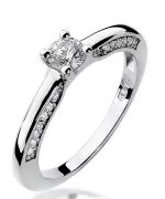 Pierścionek Bonore Crystal Tramatzaz białego złota próby 585 z diamentem 0,3 ct