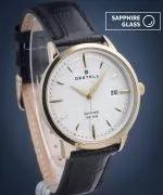Zegarek męski DESTELL Pictor Silver Gold Black Leather Sapphire