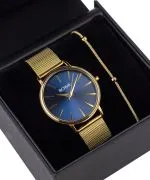 Zegarek damski BOWA Praha Navy Blue-Gold Mesh 38 Gift Set