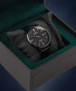 Zegarek męski DESTELL Pictor Full Black Leather Sapphire Gift Set