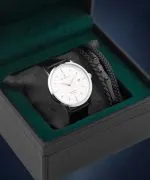 Zegarek męski DESTELL Pictor Silver Black Leather Sapphire