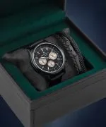 Zegarek męski DESTELL Circinus Full Black Leather Chronograph Sapphire Gift Set