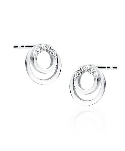 Kolczyki Bonore ze Złota próby 585 z diamentem 0,03 ct
