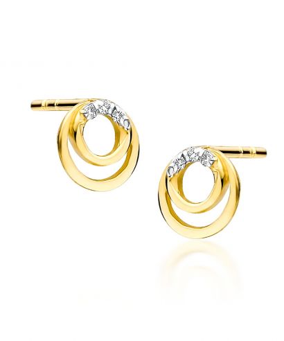 Kolczyki Bonore ze Złota próby 585 z diamentem 0,03 ct