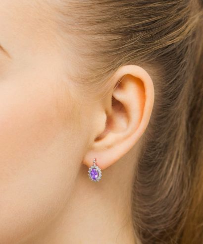 Kolczyki Bonore ze Złota próby 585 z ametystem 0,8 ct