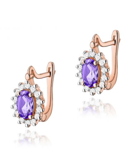 Kolczyki Bonore ze Złota próby 585 z ametystem 0,8 ct