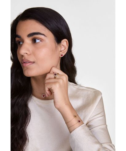 Kolczyki Daniel Wellington Audrey Red Agathe Gold