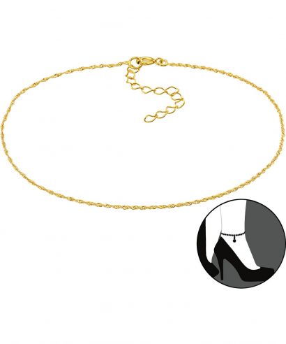 Łańcuszek Bonore 26 cm ze Srebra próby 925 pozłacanego Złotem 999 (24K) o szerokości 0.5 mm