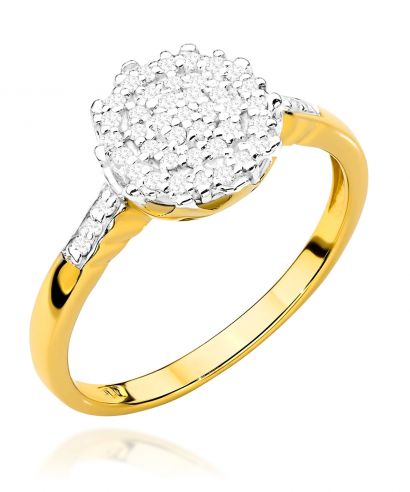 Pierścionek Bonore ze Złota próby 585 z diamentem 0,23 ct