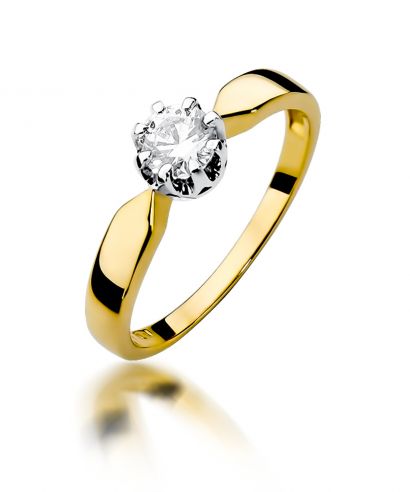 Pierścionek Bonore ze Złota próby 585 z diamentem 0,5 ct