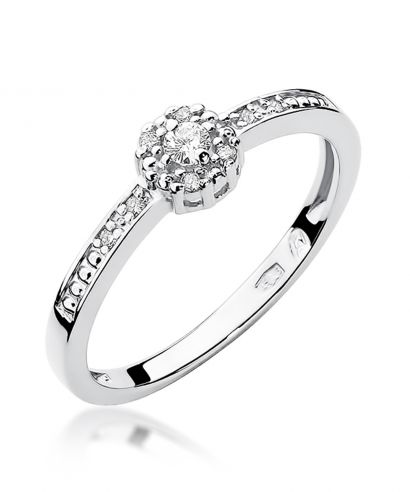 Pierścionek Bonore ze Złota próby 585 z diamentem 0,09 ct