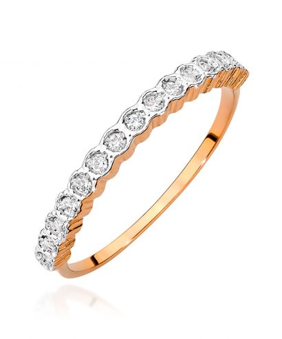 Pierścionek Bonore ze Złota próby 585 z diamentem 0,13 ct