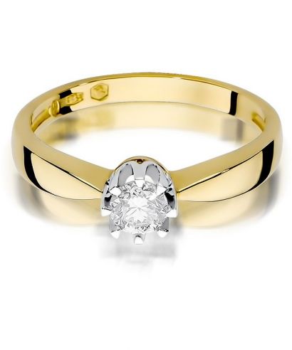 Pierścionek Bonore Elegant Prevalleze złota próby 585 z diamentem 0,3 ct