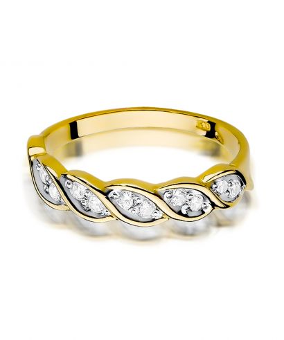 Pierścionek Bonore ze Złota próby 585 z diamentem 0,2 ct