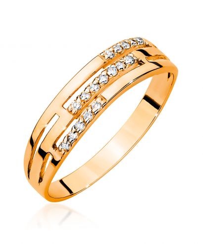 Pierścionek Bonore ze Złota próby 585 z diamentem 0,15 ct