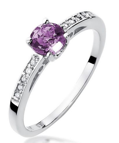 Pierścionek Bonore Crystal Molinaraz białego złota próby 585 z ametystem 0,5 ct