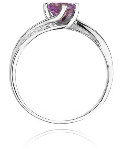Pierścionek Bonore Midnight Nucettoz białego złota próby 585 z ametystem 0,5 ct