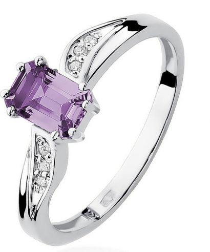 Pierścionek Bonore Crystal Anacapriz białego złota próby 585 z ametystem 0,5 ct