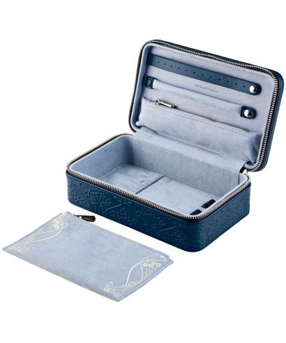 Etui na biżuterię Wolf x Liberty All Over Ianthe Navy zamykane na zamek rozmiar M