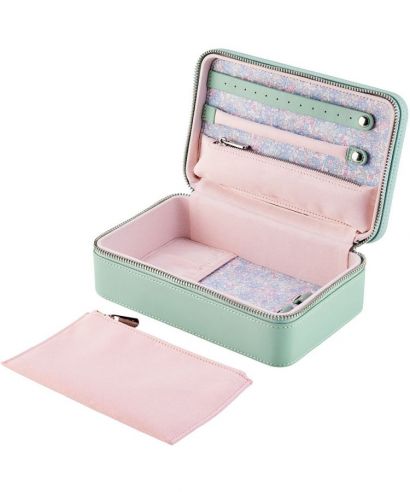 Etui na biżuterię Wolf x Liberty Julia Interior Print Sage zamykane na zamek rozmiar M