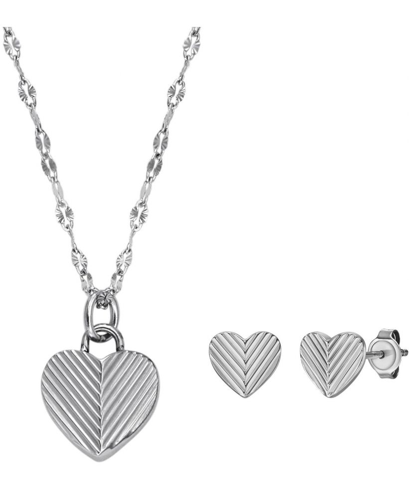 Naszyjnik Fossil Harlow Linear Texture Heart