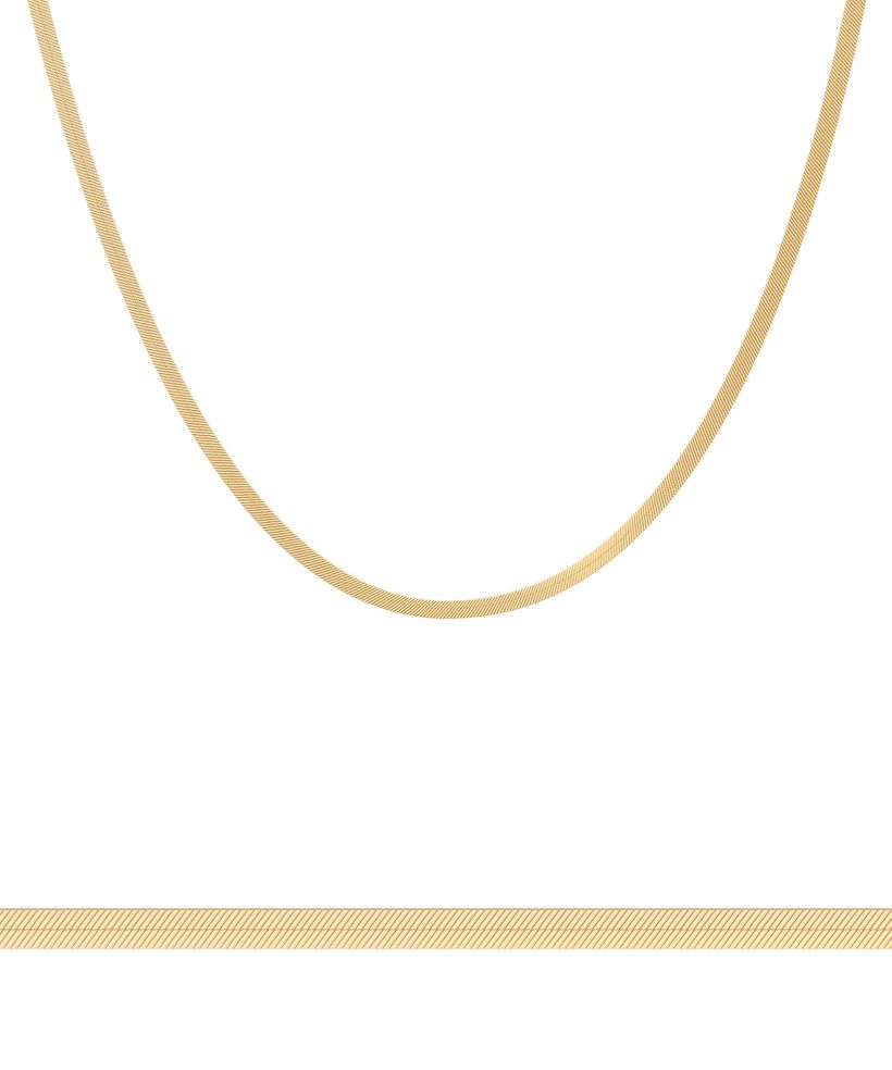 Łańcuszek Bonore Elegant Vesime50 cm. Splot Taśma ze złota próby 585 o szerokości 3 mm