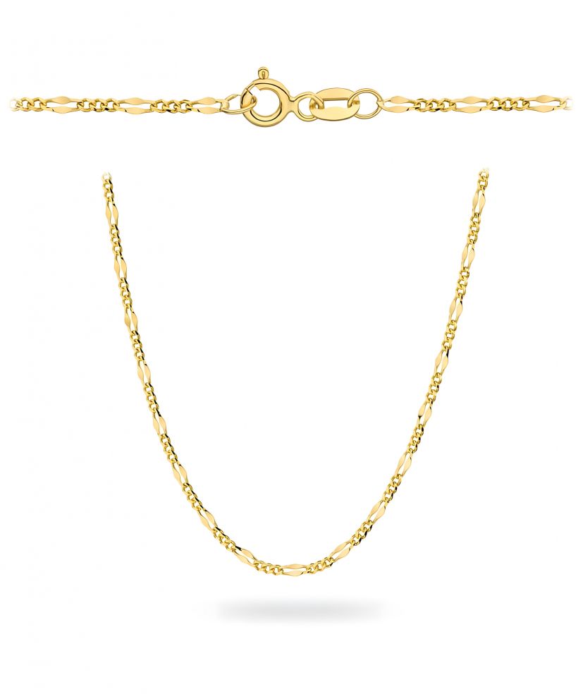 Łańcuszek Bonore Elegant Meina50 cm. Splot Figaro,Gucci ze złota próby 585 o szerokości 1 mm