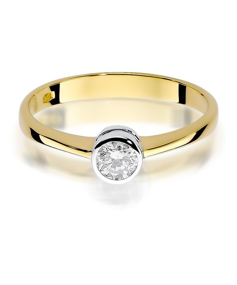 Pierścionek Bonore Elegant Polavenoze złota próby 585 z diamentem 0,3 ct