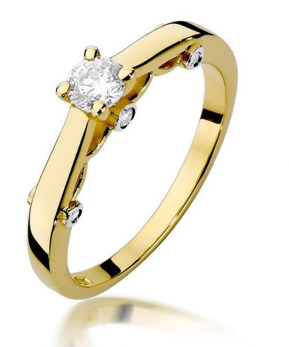 Pierścionek Bonore Elegant Cergnagoze złota próby 585 z diamentem 0,23 ct
