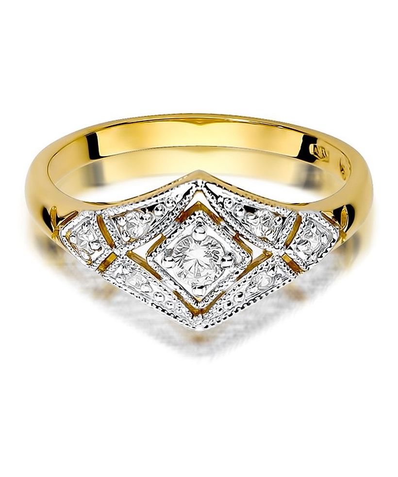 Pierścionek Bonore Crystal Bubbianoze złota próby 585 z diamentem 0,1 ct