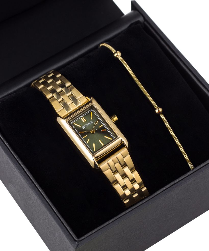 Zegarek damski BOWA Paris Green-Gold Steel 20 Gift Set