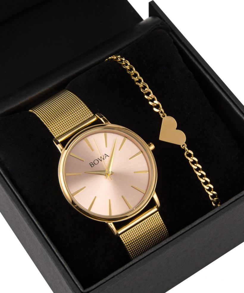 Zegarek damski BOWA Praha Pink-Gold Mesh 38