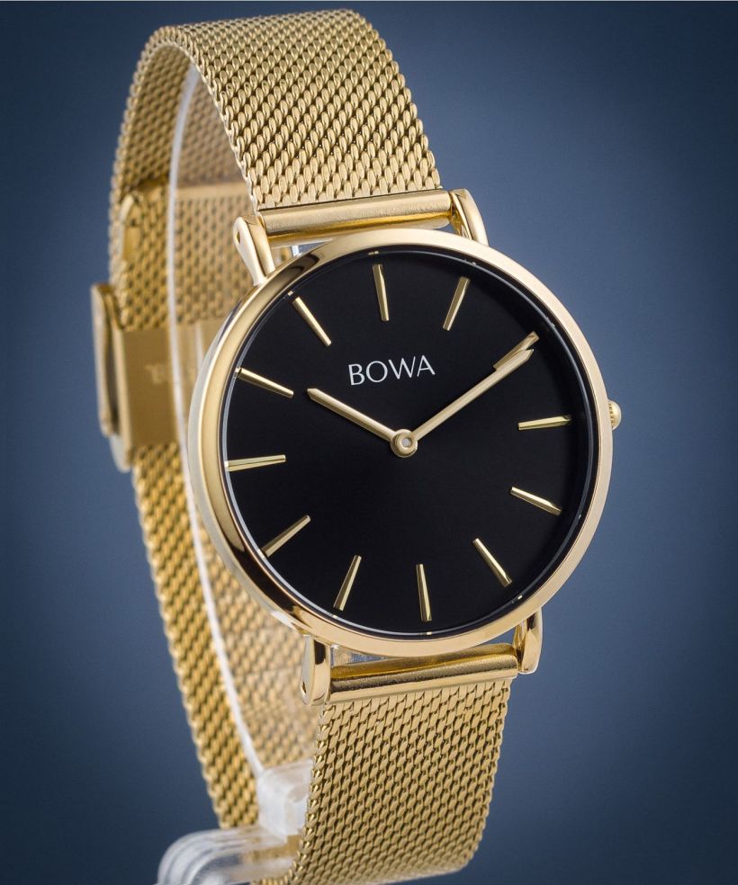Zegarek damski BOWA New York Petite Black-Gold Mesh 34