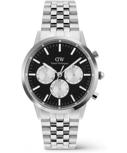 Zegarek męski Daniel Wellington Iconic Arch 5-Link Onyx Panda Silver Chronograph